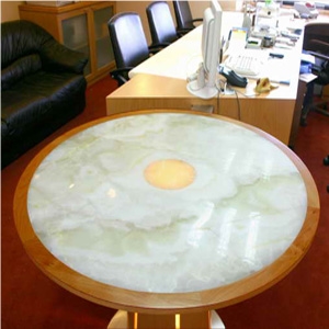 Lighted Table -White Onyx