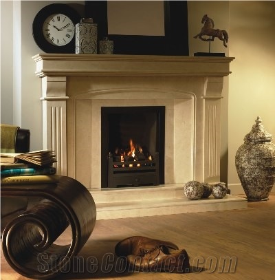 the Marquis Fireplace - Crema Marfil