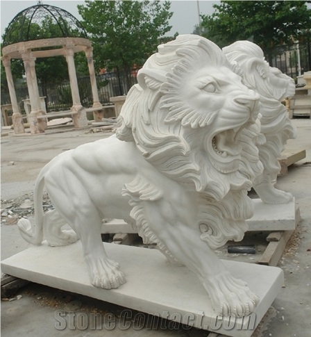 White Marble Animal Sculpture Rr-Carvings 885