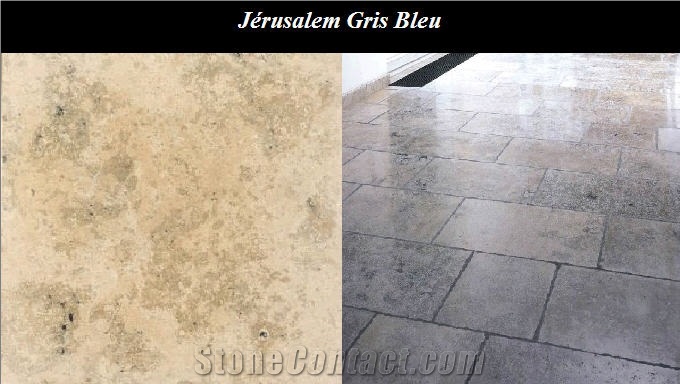 Jerusalem Gris Blue Limestone Floor Tile