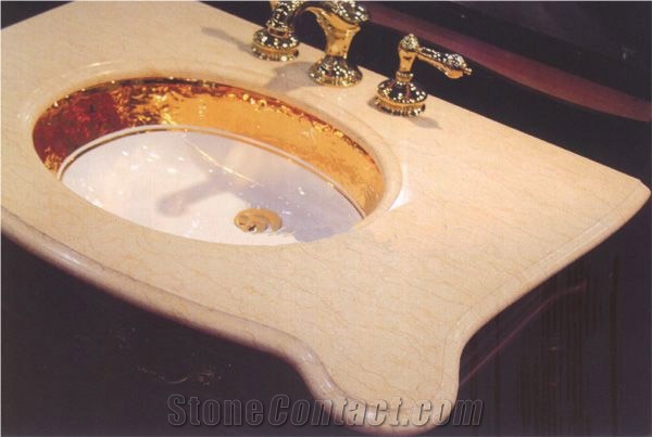 Beige Marble Bathroom Vanitytop