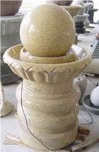 Yellow Granite Ball Fountain