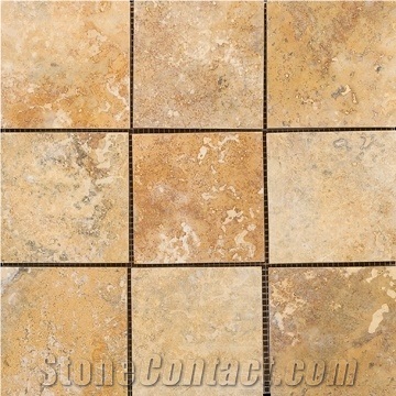 Golden Yellow Travertine Slabs & Tiles, Turkey Yellow Travertine