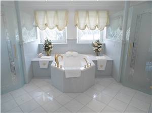 Bath Design with White Marble