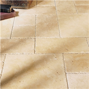 Yellow Travertine Pattern Floor Tile