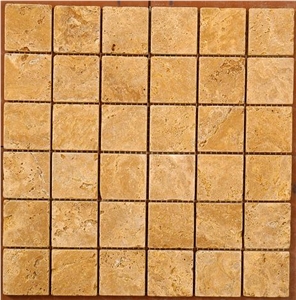 Yellow Travertine Tumbled Slabs & Tiles