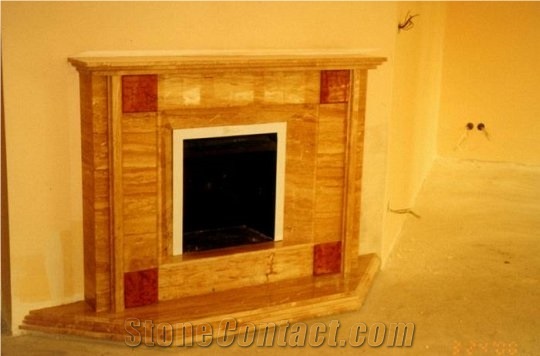 Daino Reale, Rosso Alicante Marble Fireplace