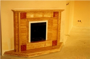 Daino Reale, Rosso Alicante Marble Fireplace