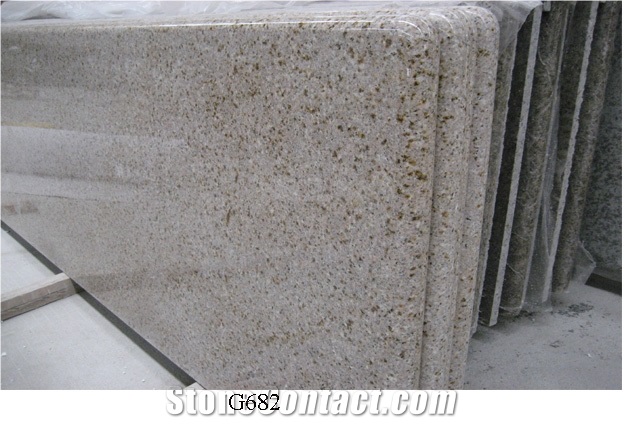 G682 Granite Kitchen Bench Countertop,China Rustic Yellow Granite Kitchen Worktops