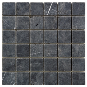 Toros Black (similar to Nero Marquina) Mosaic, Black Marble Mosaic