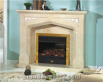 Creme Marfil Marble Miguel Angel Fireplace
