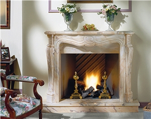 El Greco Fireplace-Rosa Portuguese Marble Indoor Fireplace