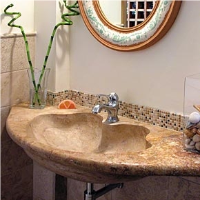 Bathroom Sink in Scabas Rose