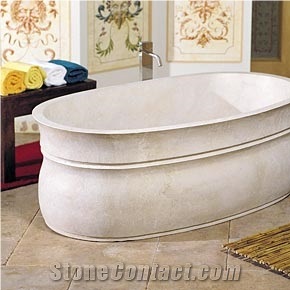 Bathtub in Botticino Massello Marble