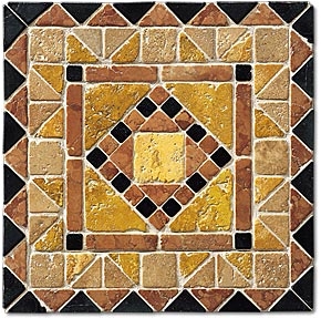 Travertine Mosaic Composition Medallion