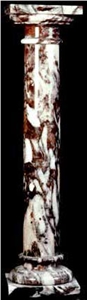 Column with Fior Di Pesco Carnico Marble, Fior Di Pesco Carnico Lilac Marble Column