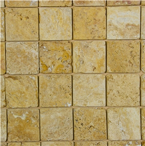 Gold Yellow Travertine Mosaic Tiles