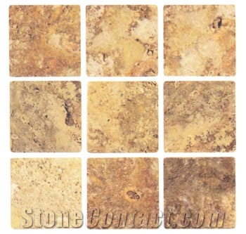 Scabos Travertine Tumbled Mosaic