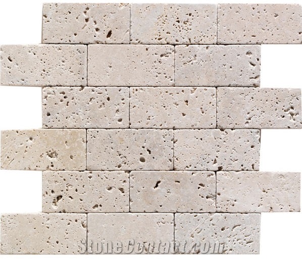 Brick Pattern Ivory Travertine Mosaic