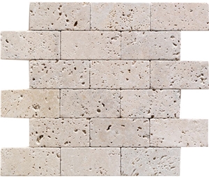 Brick Pattern Ivory Travertine Mosaic