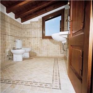 Travertino Romano Chiaro Bathroom Design, Beige Travertine