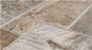 Silver Travertine Pattern Slabs & Tiles, Turkey Grey Travertine