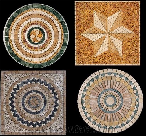 Marble and Travertine Mosaic Medallions