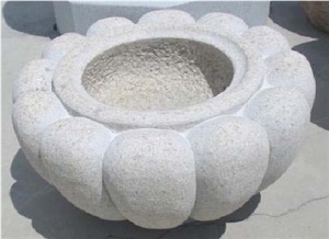 Granite Flower Pot - B97, White Granite Flower Pot