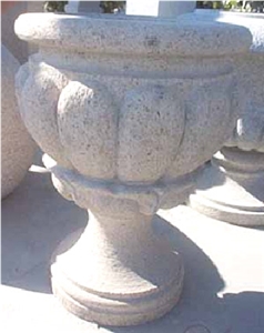 Granite Flowerpot - B3, White Granite Pot