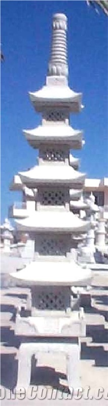 Granite Pagoda Lamps, White Granite Lamps