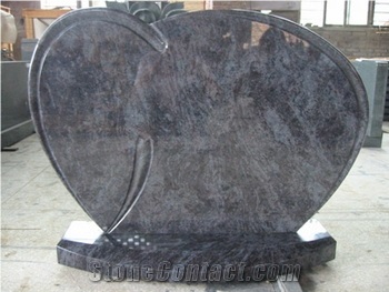 Orion Blue Granite Heart Tombstone,European Style Monument