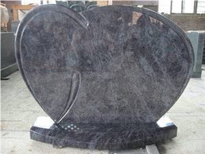 Orion Blue Granite Heart Tombstone,European Style Monument