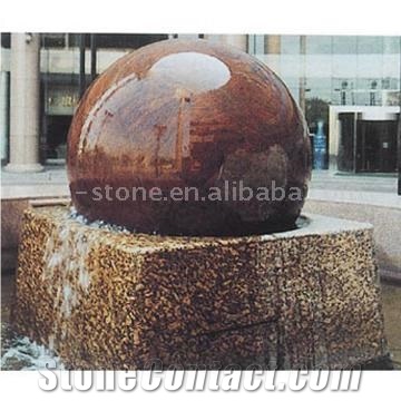 Red Granite Fountain Ball