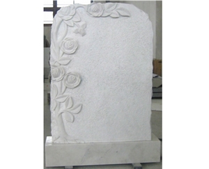 White Granite Headstone,European Style Monument