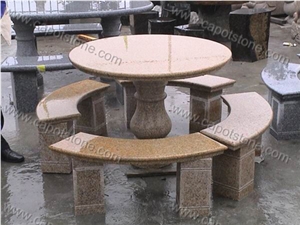 G682 Granite Bench & Table, G682 Yellow Granite Bench