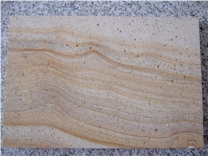 Wooden Sandstone Slabs & Tiles, India Yellow Sandstone
