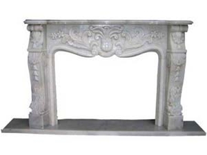 Decorative Fireplace LC-00, White Marble Fireplace