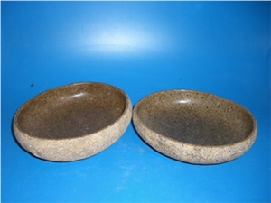 Yellow Granite Decorative Stone Round Sink, Yellow Granite Sinks