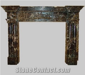 High Quality Decorative Fireplace, Brown Marble Fireplace
