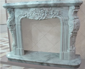 Offer High Quality Fireplace LC-009, Grey Marble Fireplace
