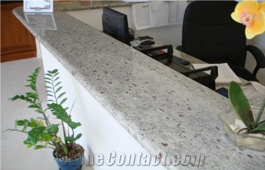 Kashmir White Granite Reception Bar Top,Inlayed Tabletops