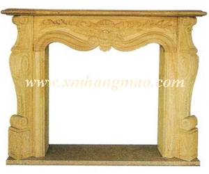 Hm-119 Beige Limestone Fireplace Mantel