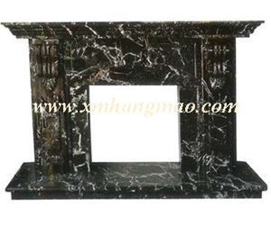 Black Marble Fireplace Mantel Hm-121