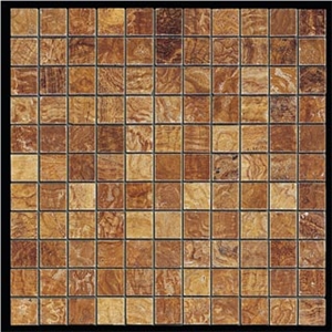Polished Palace Onyx - Travertine Mix Mosaic, Brown Onyx Mosaic