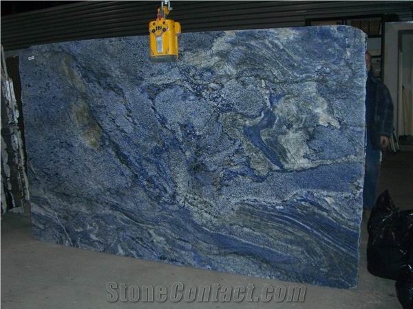 Azul Bahia Granite Slab, Brazil Blue Granite