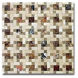 Mosaic-San Pablo Travertino, Beige Travertine Mosaic