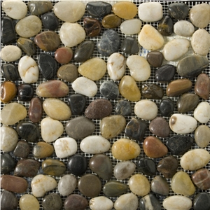 Natural Stone Polished Pebble Stone Mosaic