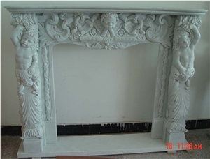 White Marble Fireplace Mantel