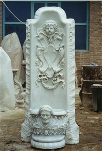 White Marble Wall Fountain