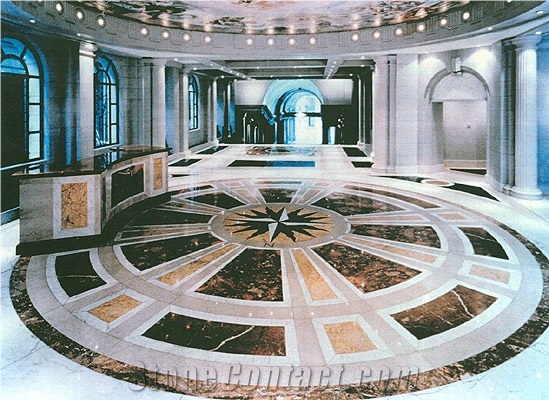 marble how cut Floor Medallion from Marble Design Waterjet Italy